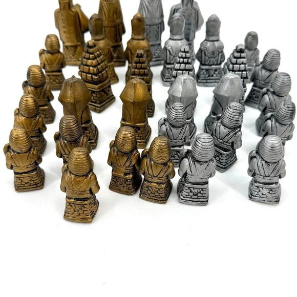 Vintage 32 Piece Replacement Chess Piece Set Egyptian Style Ceramic Glazed - Picture 10 of 15